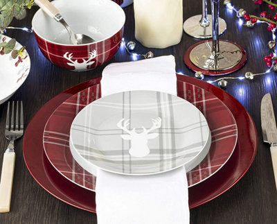 Plaid christmas dinnerware clearance
