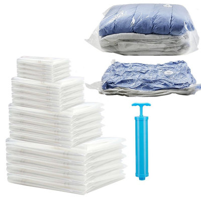 30PC Space Saver Vacuum Storage Bags - Reusable Vacuum Storage Bags - Made From Durable Transparent Plastic Materials
