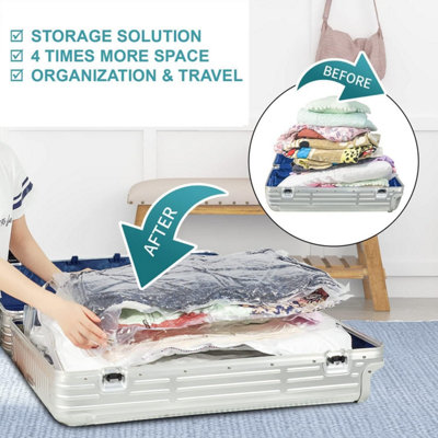 30PC Space Saver Vacuum Storage Bags Reusable Vacuum Storage Bags Made From Durable Transparent Plastic Materials