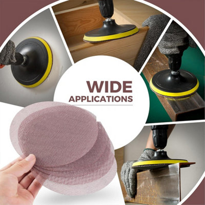 sourcing map 20 spugne abrasive a grana 800 da 15,2 cm, con gancio e anello, per levigatrice orbitale, uso bagnato/asciutto, tamponi in spugna per auto, legno, cartongesso, metallo, lucidatura di