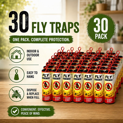 30pcs Extra Sticky Fly Traps Insect Catchers