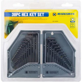 30Pcs Hex Key Allen Key Long Set With Hard Storage Case Metric And Imperial Diy Hand Tool Kit