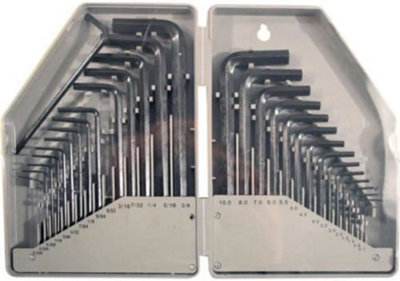 30Pcs Hex Key Allen Key Long Set With Hard Storage Case Metric And Imperial Diy Hand Tool Kit