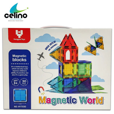 30pcs Magnetic Building Blocks For Kids Tiles Set Educational Toys Xmas ...