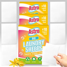 30pk Non-Bio Laundry Detergent Sheet, Cotton Scent Washing Powder Sheets - Washing Sheet Detergent ,  Laundry Detergent