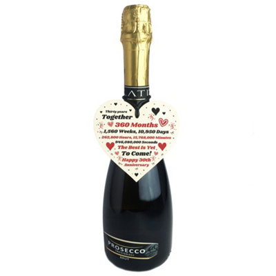 30th Anniversary Gift Husband Wife Wedding Thirty Years Mr Mrs Gift Wood Heart - 3