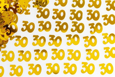 30th Birthday Confetti Gold 4 pack x 14 grams birthday decoration Foil Metallic 4 pack