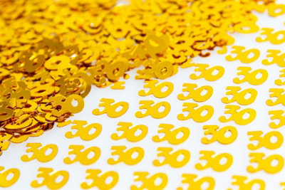 30th Birthday Confetti Gold 4 pack x 14 grams birthday decoration Foil Metallic 4 pack