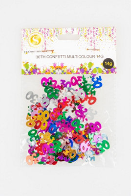 30th Birthday Confetti Multicolour 2 pack x 14 grams birthday decoration Foil Metallic 2 pack