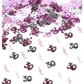 30th Birthday Confetti Pink & Silver 1 pack x 14 grams birthday decoration Foil Metallic 1 pack