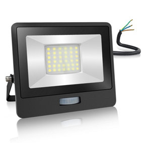30W LED Floodlight PIR Motion Sensor, IP65, 6500K
