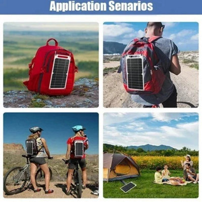30W Portable Solar Panel USB Type C Waterproof Camping Hiking Phone ...