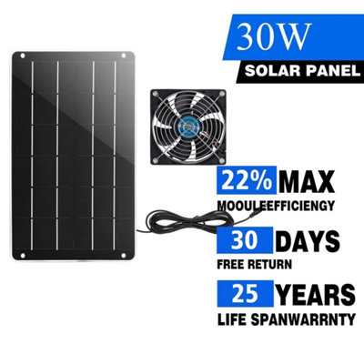 30W Solar Panel Fan Waterproof Solar Exhaust Fan Greenhouse Solar ...