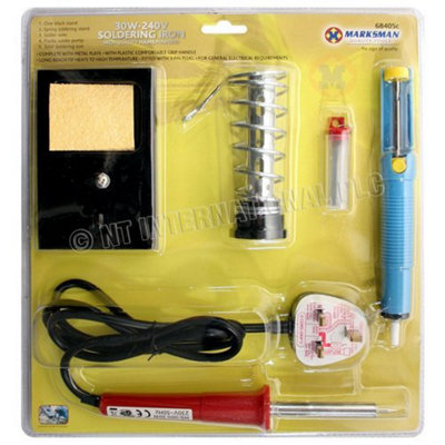 30W Soldering Iron Kit Set Wire Desolder Pump Stand Sponge 240V Watt Quality New