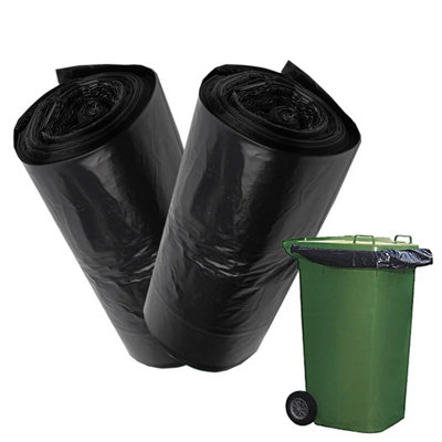 30x Black Large Capacity 240L Wheelie Refuse Sacks For Outdoor Bins