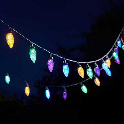 30x Solar LED String Lights - Multicoloured & Warm White