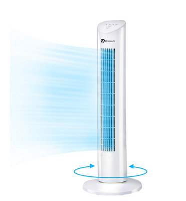 31 inch Oscillating Tower Fan with Aroma Function  White