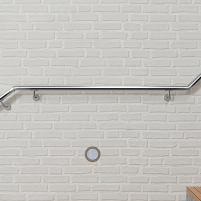 AVER-GROWTH Wall-Mounted 304 Stainless Steel Handrail KitSilver Length 150Cm Diameter 42.4 mm from B&Q