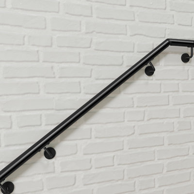 AVER-GROWTH Wall-Mounted 304 Stainless Steel Handrail KitBlack Length 100Cm Diameter 42.4 mm from B&Q
