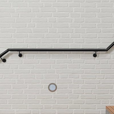 AVER-GROWTH Wall-Mounted 304 Stainless Steel Handrail KitBlack Length 180Cm Diameter 42.4 mm from B&Q