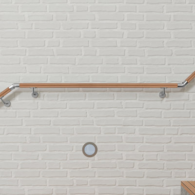 AVER-GROWTH Wall-Mounted 304 Stainless Steel Handrail KitBrown Length 150Cm Diameter 42.4 mm from B&Q