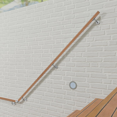 AVER-GROWTH Wall-Mounted 304 Stainless Steel Handrail KitBrown Length 220Cm Diameter 42.4 mm from B&Q