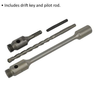 310mm SDS Plus Adaptor Kit - Includes Drift Key and Pilot Rod - Hole Saw Set