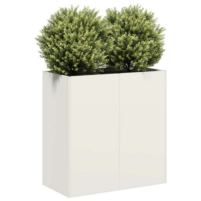B&Q -  Planter White 80X40X80 Cm Cold-Rolled Steel