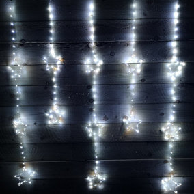 312 LED 1.3m x 1.2m Premier Static Star LED Curtain Christmas Lights Decoration in White