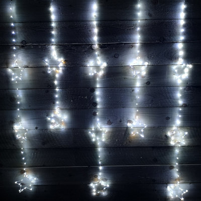 312 LED 1.3m x 1.2m Static Star LED Curtain Christmas Lights Decoration in White Price Comparisons | Compare The Build
