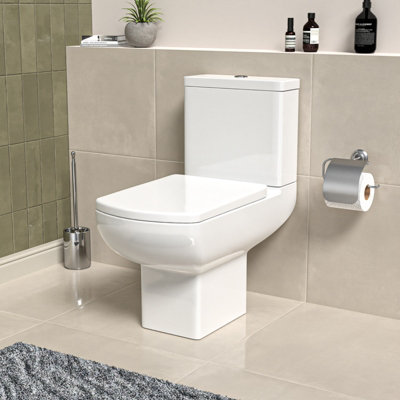 B&Q -  Rimless Square Close Coupled Toilet With Seat & Cistern