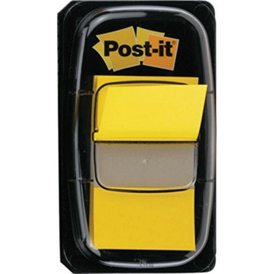 3M Post-It 25mm Index Flags With 12 Dispensers Each With 50 FlagsYellow from B&Q