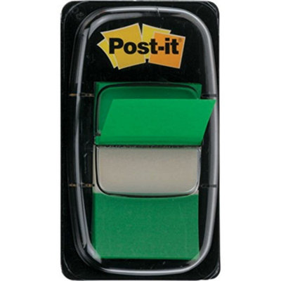 3M Post-It 25mm Index Flags With 12 Dispensers Each With 50 FlagsGreen from B&Q