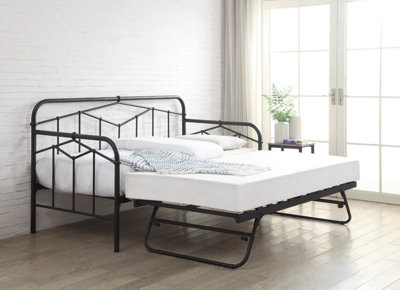 Flintshire Furniture Axton Single 3Ft Day Bed Black Metal Bed Frame