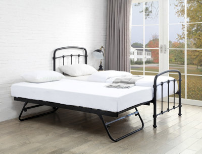 Flintshire Furniture Mostyn Single 3Ft Guest Bed Black Metal Bed Frame