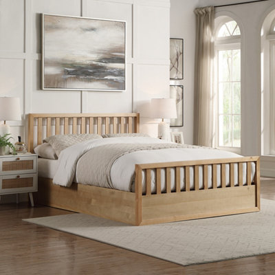 Flintshire Furniture Alyn 5Ft Kingsize Oak Ottoman Bed