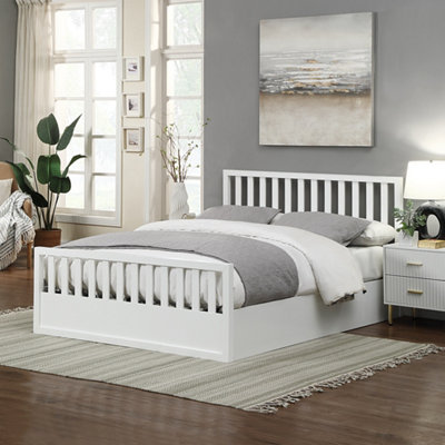 Flintshire Furniture Alyn 4Ft 6 Double White Ottoman Bed