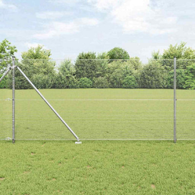 Berkfield Welded Wire Fence With 7 Spike Posts 0.8X10 M Galvanised Steel from B&Q