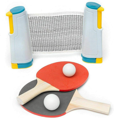 Xample Table Tennis Set Game Instant Indoor Outdoor Table Tennis Game Portable Travel Ping Pong Ball Set Extendable Fun Fits Any Table from B&Q