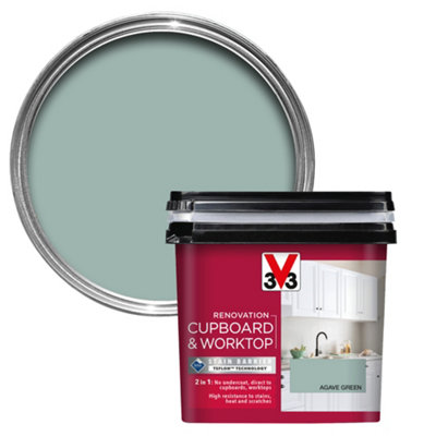 V33 Renovation Agave Green Satinwood Kitchen Cupboard & Cabinet Paint750Ml from B&Q