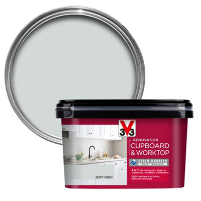 V33 Renovation Soft Grey Satinwood Kitchen Cupboard & Cabinet Paint2L
