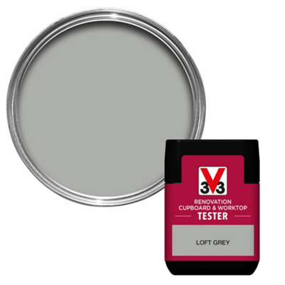 V33 Renovation Loft Grey Satinwood Cupboard & Cabinet Paint75Ml Tester Pot from B&Q