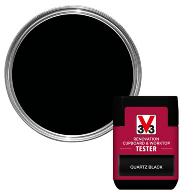 V33 Renovation Quartz Black Satinwood Cupboard & Cabinet Paint75Ml Tester Pot from B&Q