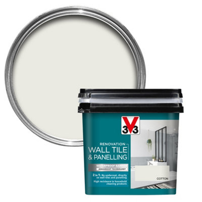 V33 Renovation Cotton Satinwood Bathroom Wall Tile & Panelling Paint750Ml from B&Q