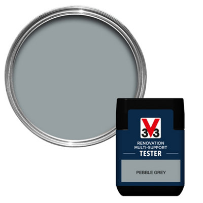 B&Q -  Renovation Pebble Grey Satinwood Multi-Surface Paint50Ml Tester Pot