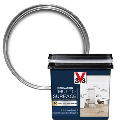 V33 Renovation White Satinwood Multi-Surface Paint750Ml