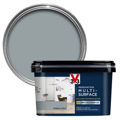 V33 Renovation Pebble Grey Satinwood Multi-Room Multi-Surface Paint2L