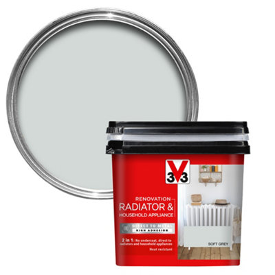 V33 Renovation Soft Grey Satinwood Radiator & Appliance Paint750Ml from B&Q
