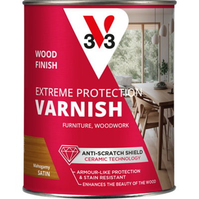 V33 Extreme Protection Mahogony Satin Wood Varnish250Ml from B&Q