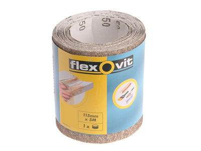 Flexovit 63642526411 General Purpose Sanding Roll 115mm X 5M Coarse 80G Flv26411 from B&Q